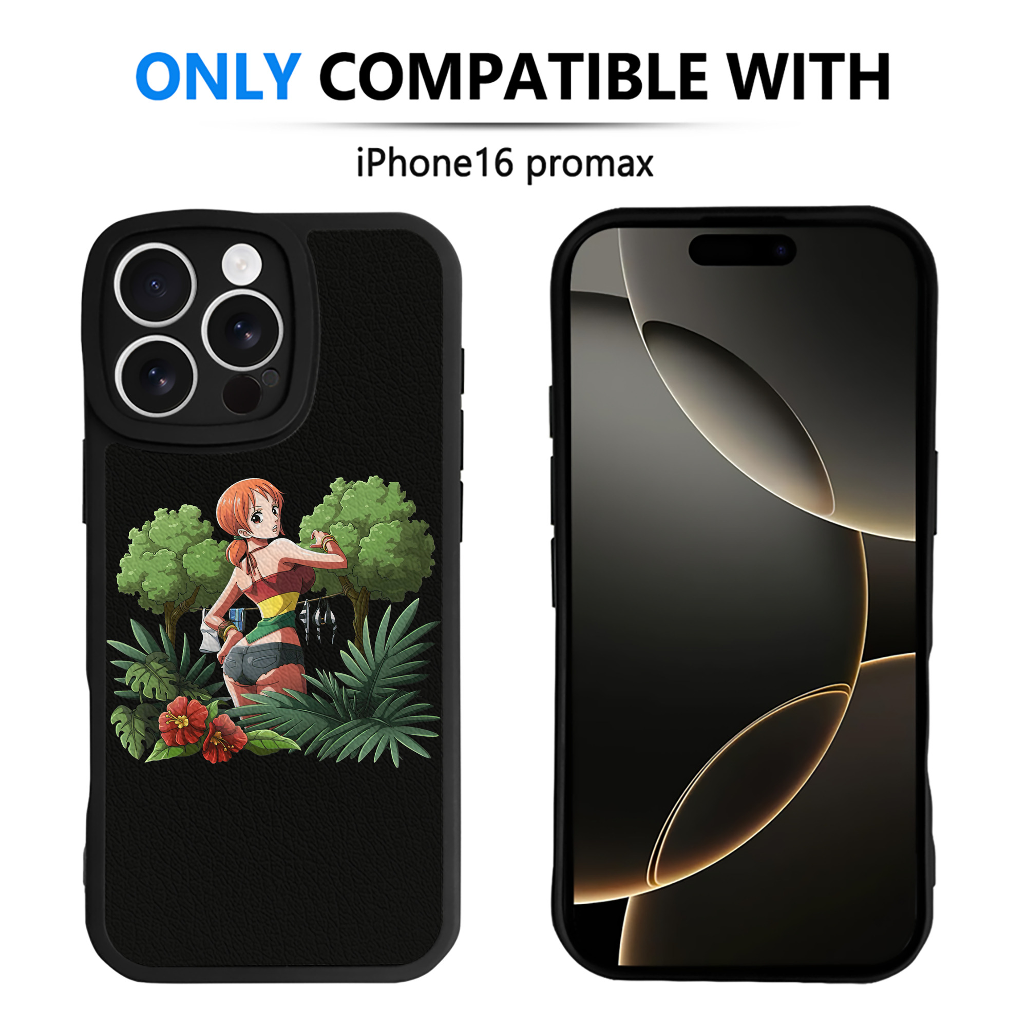 （画像用） ワンピース ナミ ONE PIECE Nami 【iPhone 16シリーズ対応】シリコンスマホケース（レザー調） 材質：シリコン